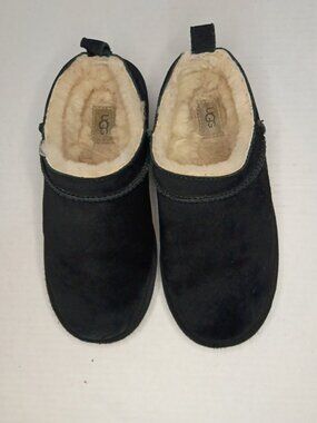 UGG Kids Classic Micro Black Suede Boots Size 4Y